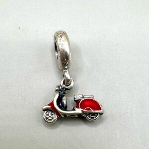Pandora Sterling Silver Red Enamel Scooter Dangle Charm #791140En42